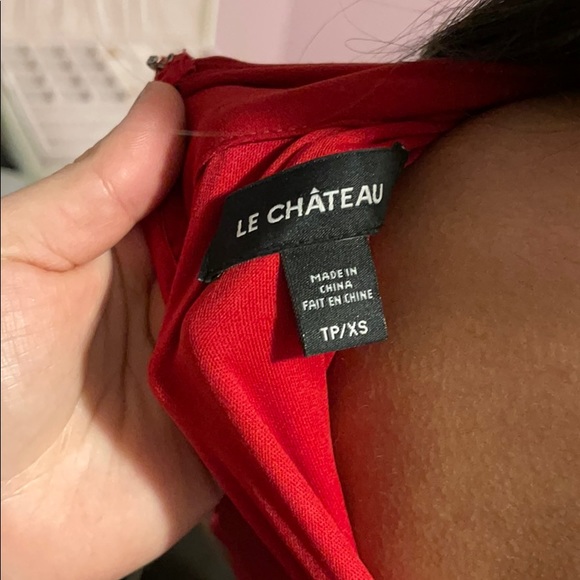 High neck long red dress - Picture 3 of 3